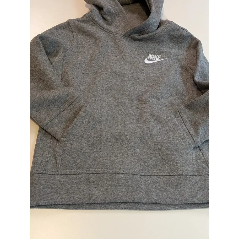 Nike All Kids Fit Sportswear Club Fleece Hoodie Sweatshirt Grey New